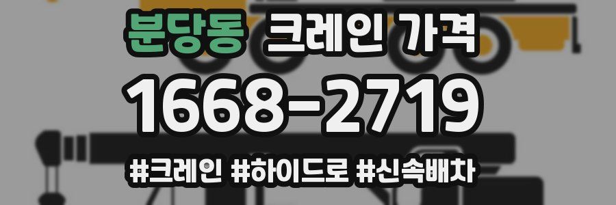 분당동 크레인 가격