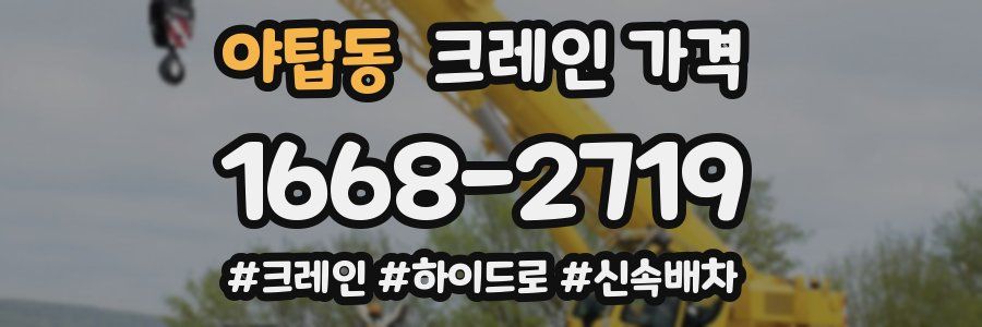 야탑동 크레인 가격