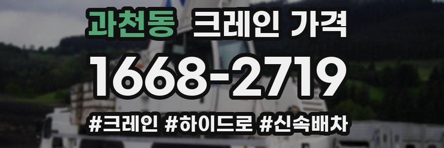 과천동 크레인 가격