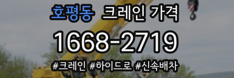호평동 크레인 가격