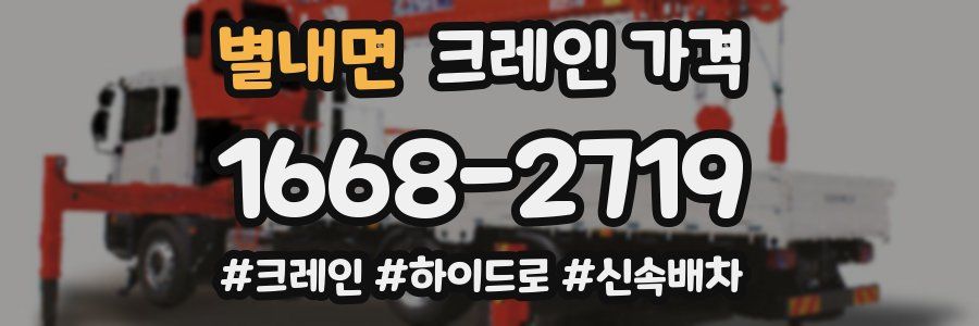 별내면 크레인 가격