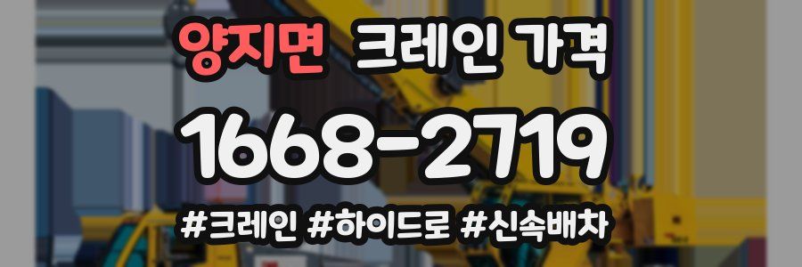 양지면 크레인 가격