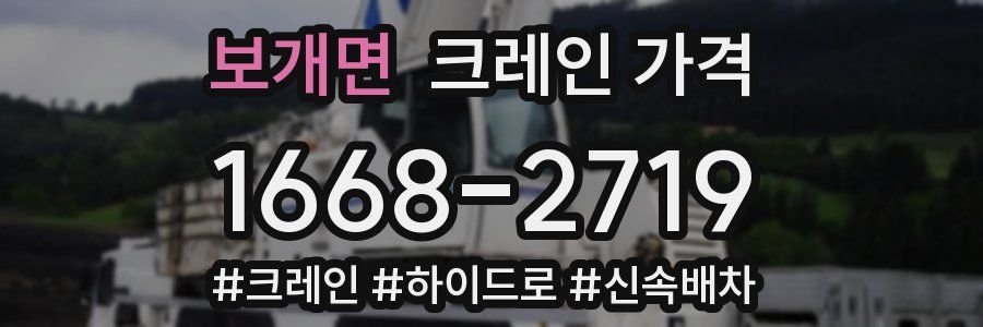 보개면 크레인 가격