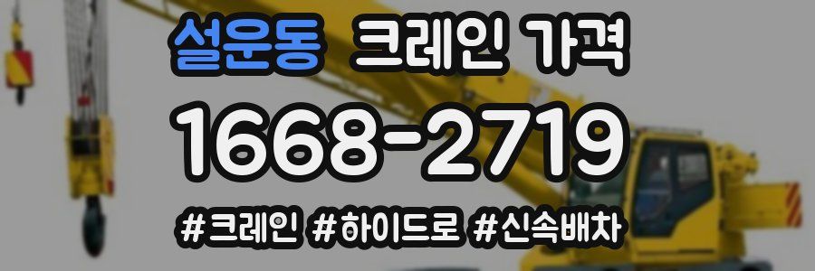설운동 크레인 가격