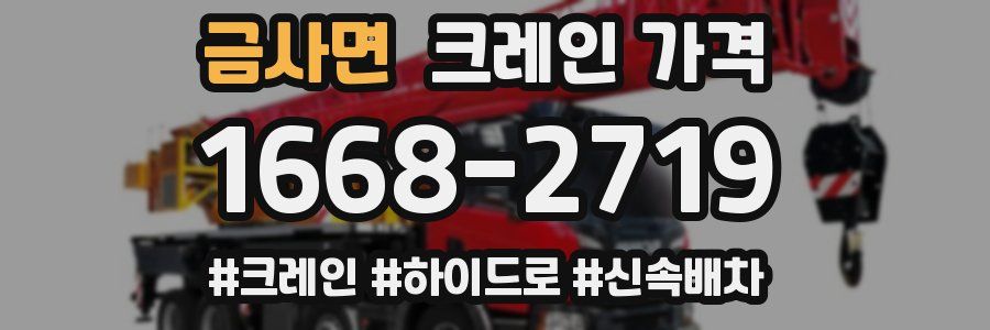 금사면 크레인 가격