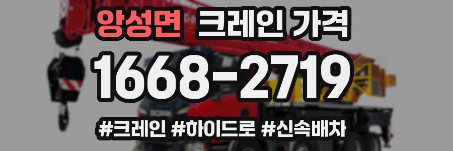 앙성면 크레인 가격