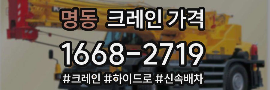 명동 크레인 가격