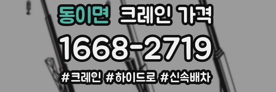 동이면 크레인 가격