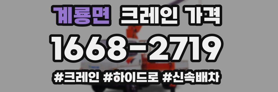 계룡면 크레인 가격