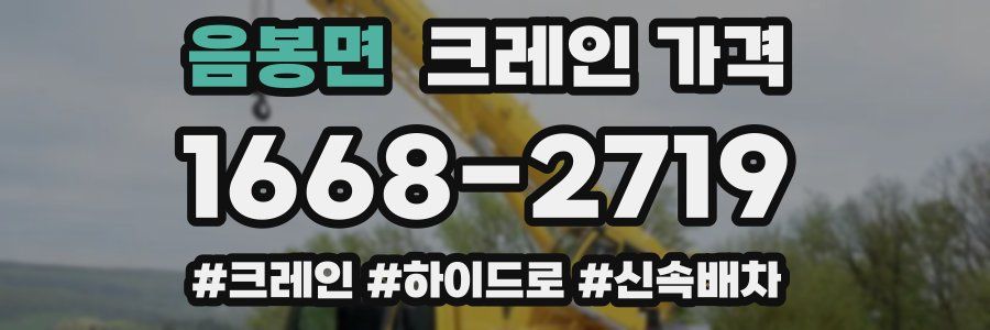 음봉면 크레인 가격