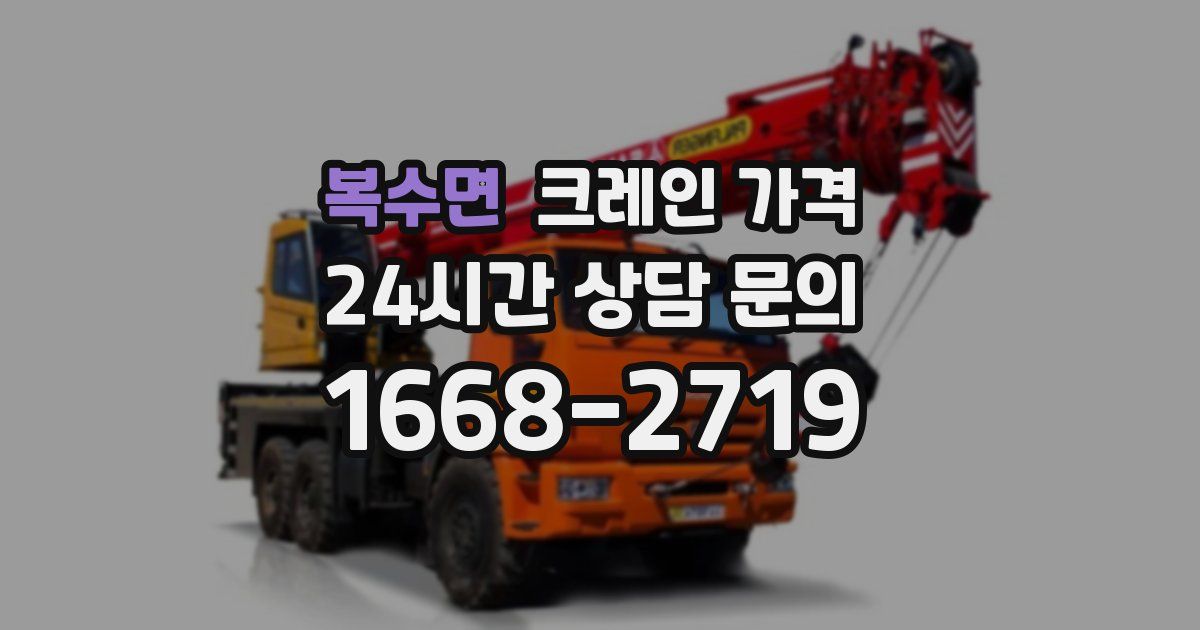 복수면 크레인 가격