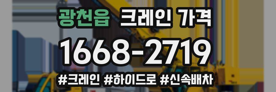 광천읍 크레인 가격