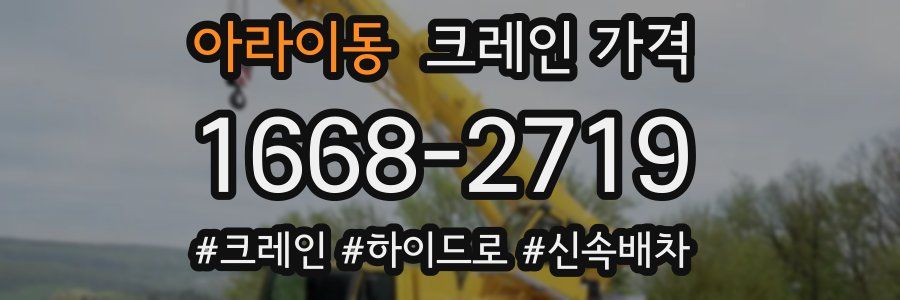 아라이동 크레인 가격