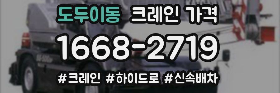 도두이동 크레인 가격