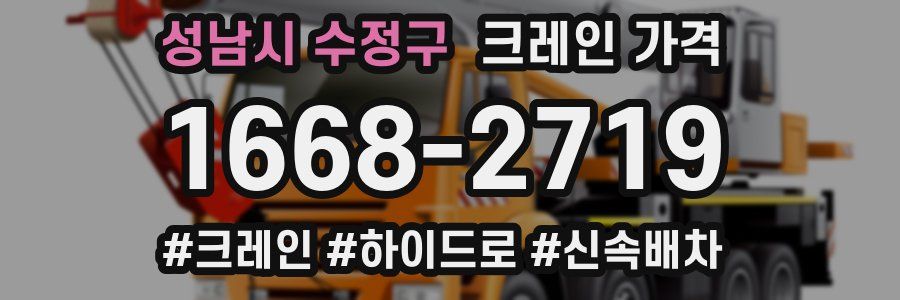 성남시 수정구 크레인 가격