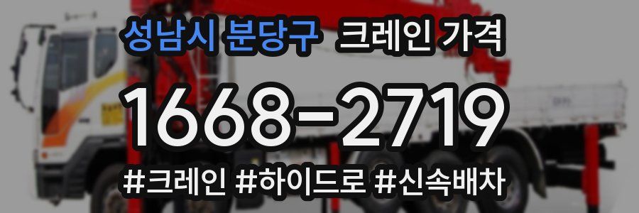 성남시 분당구 크레인 가격