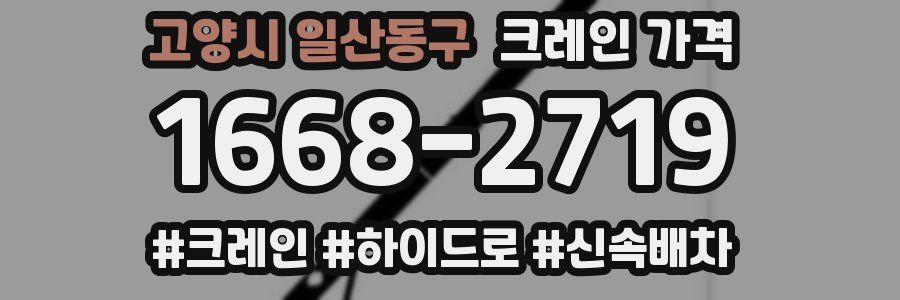고양시 일산동구 크레인 가격