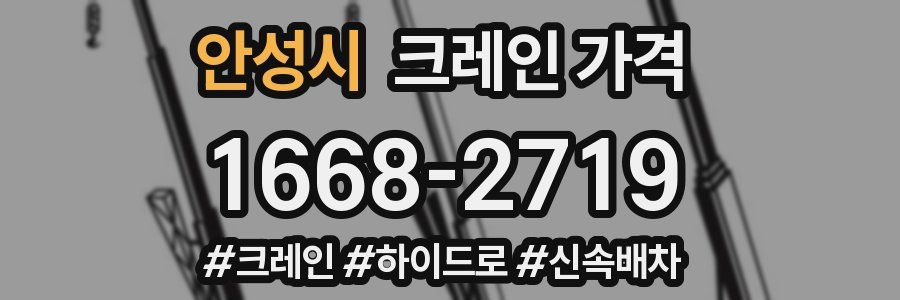 안성시 크레인 가격