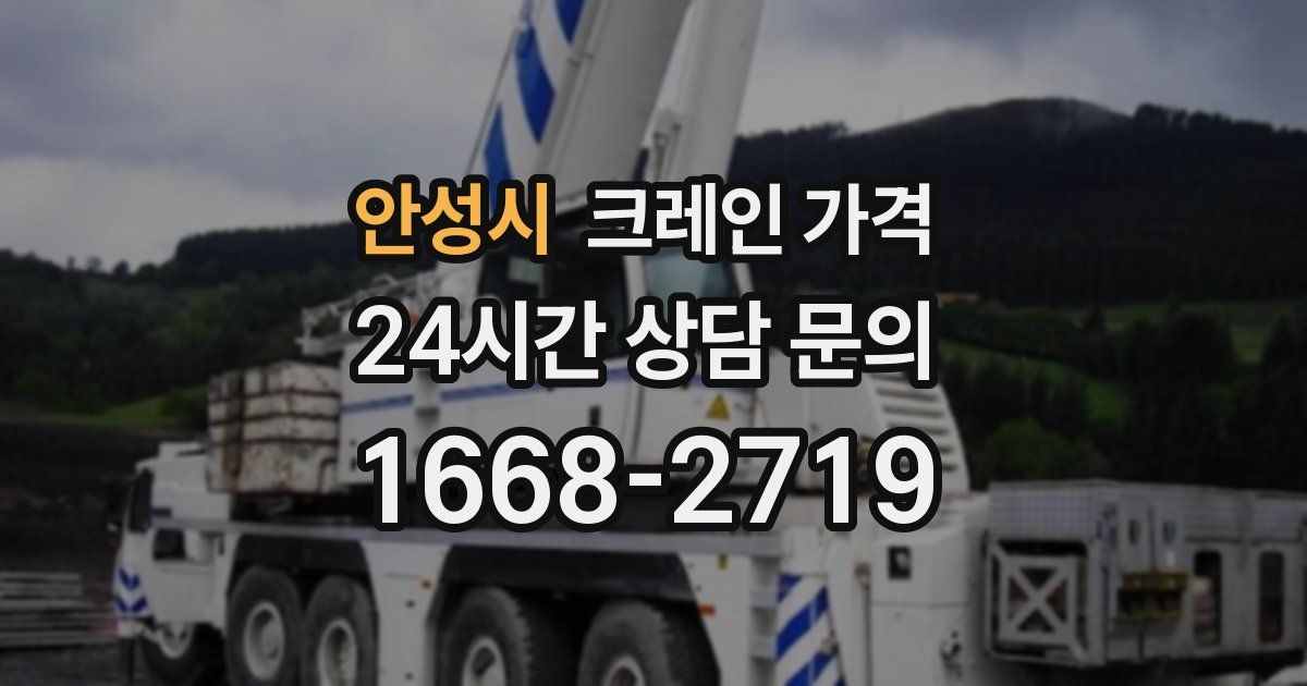 안성시 크레인 가격