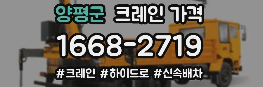 양평군 크레인 가격
