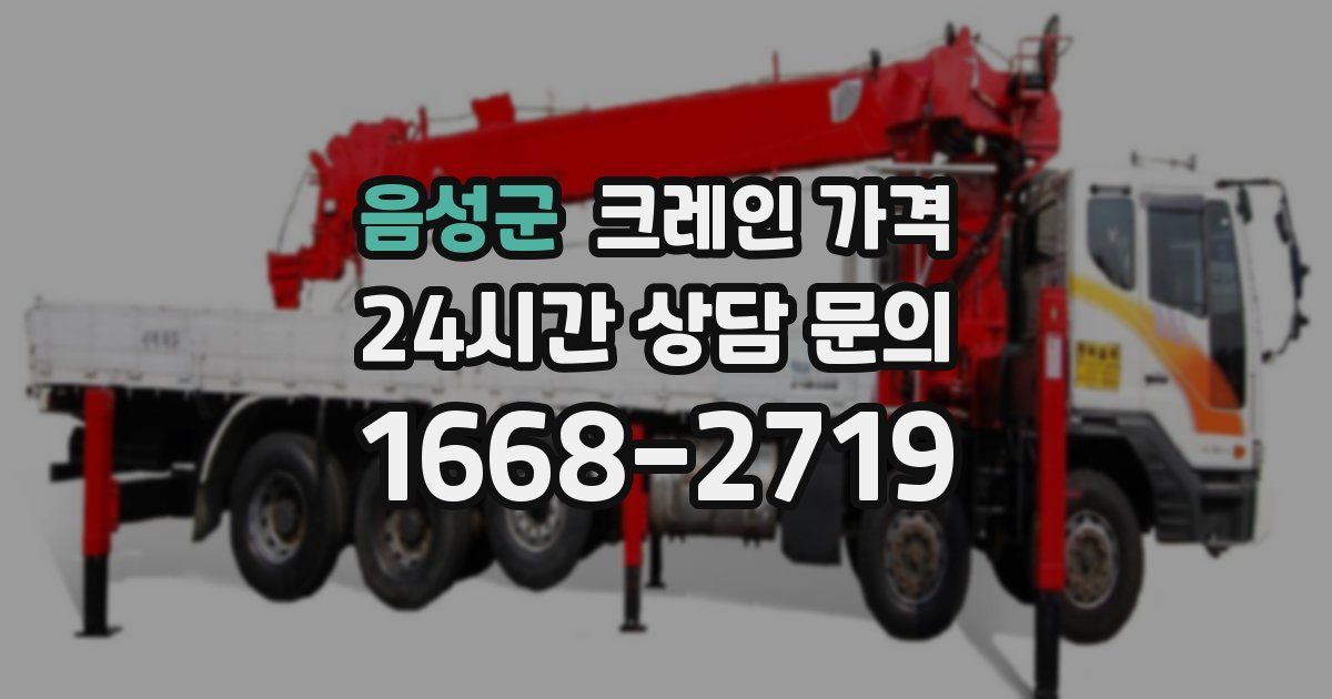 음성군 크레인 가격