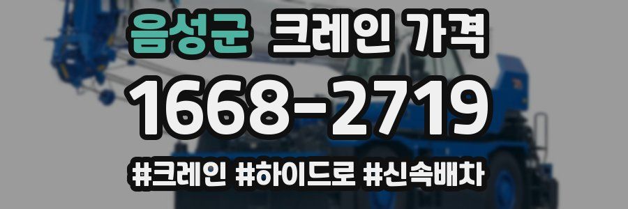 음성군 크레인 가격
