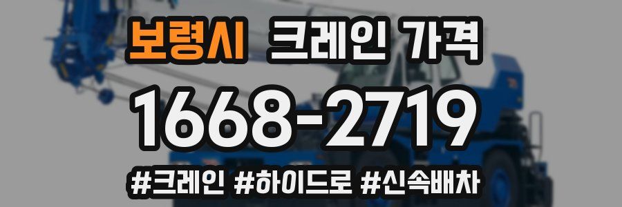 보령시 크레인 가격