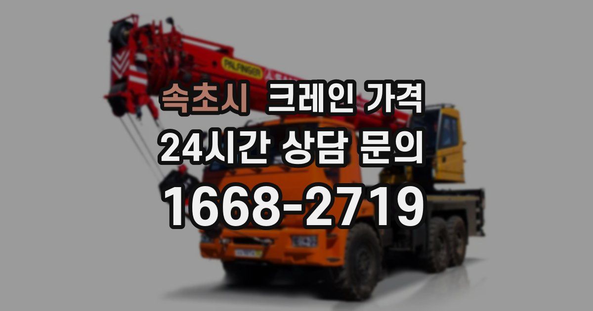 속초시 크레인 가격