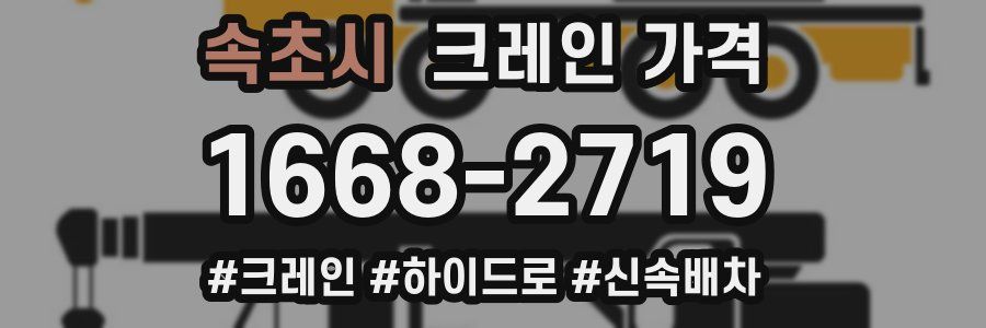 속초시 크레인 가격