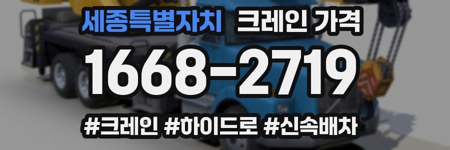 세종특별자치 크레인 가격