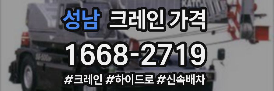 성남 크레인 가격