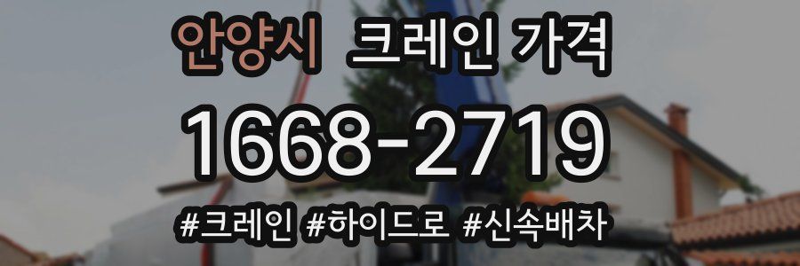 안양시 크레인 가격