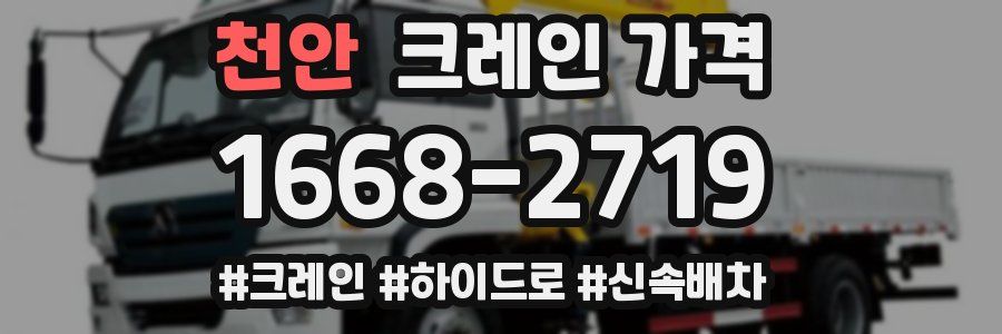천안 크레인 가격