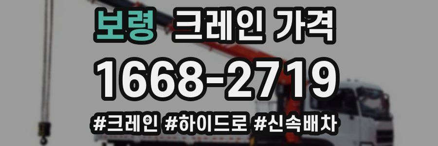 보령 크레인 가격