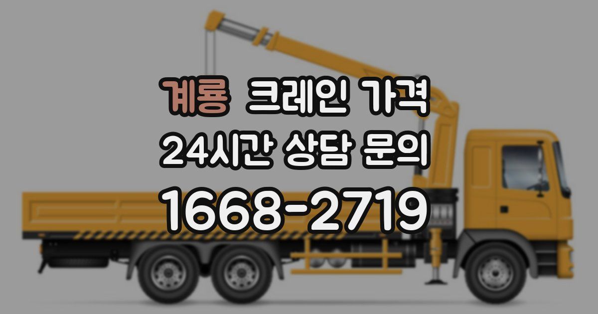 계룡 크레인 가격