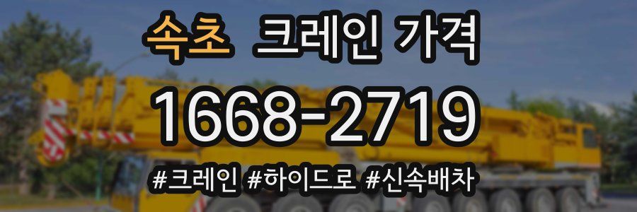 속초 크레인 가격
