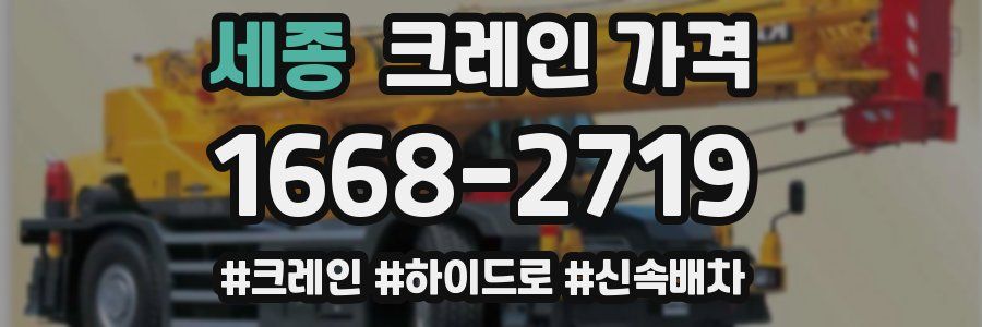 세종 크레인 가격