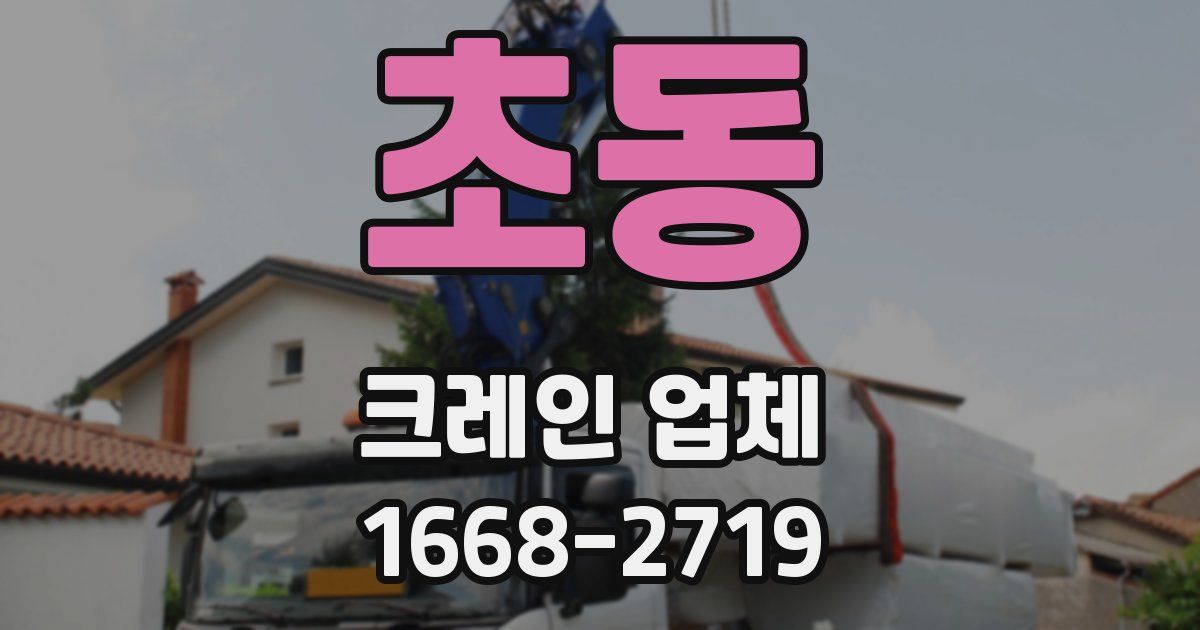 초동 크레인 업체