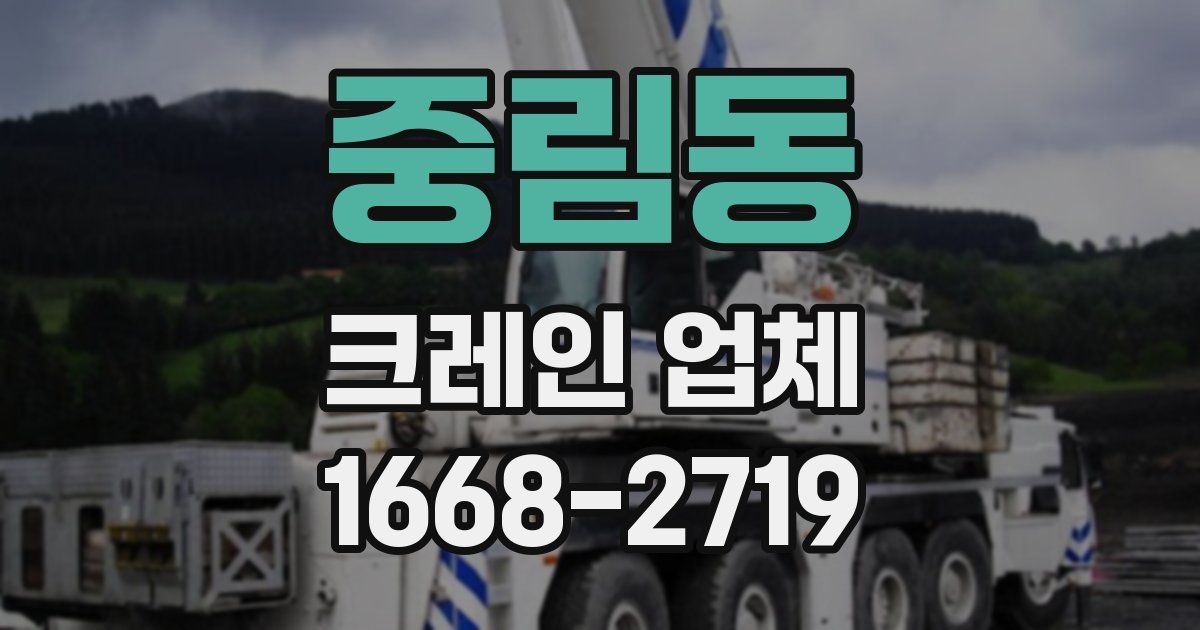 중림동 크레인 업체