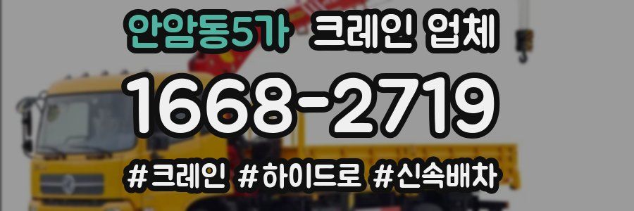 안암동5가 크레인 업체