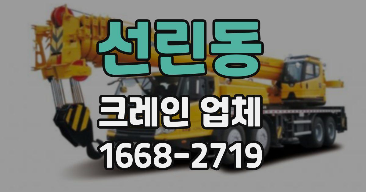 선린동 크레인 업체