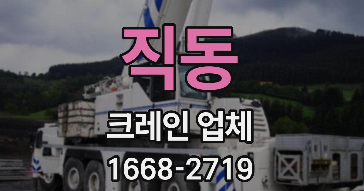직동 크레인 업체