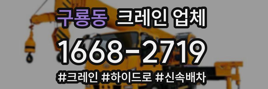구룡동 크레인 업체