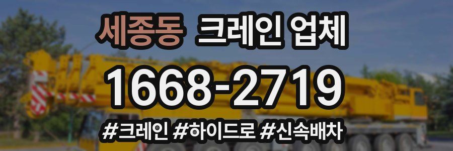 세종동 크레인 업체