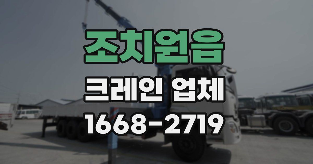 조치원읍 크레인 업체