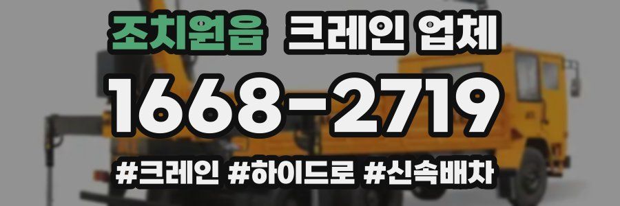 조치원읍 크레인 업체