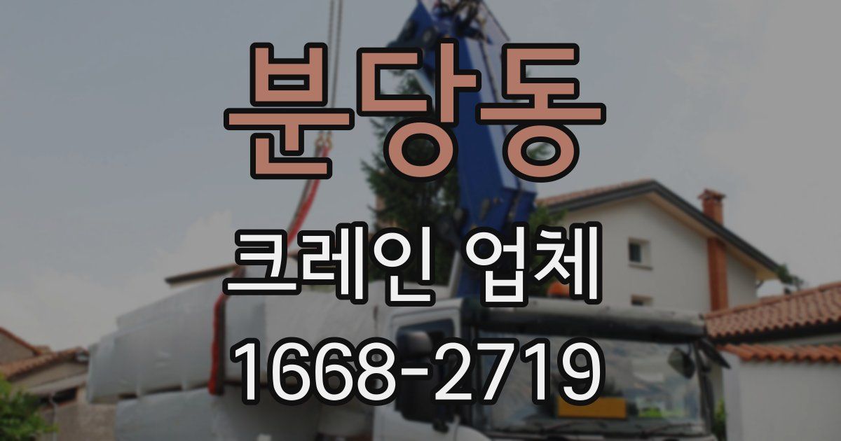 분당동 크레인 업체