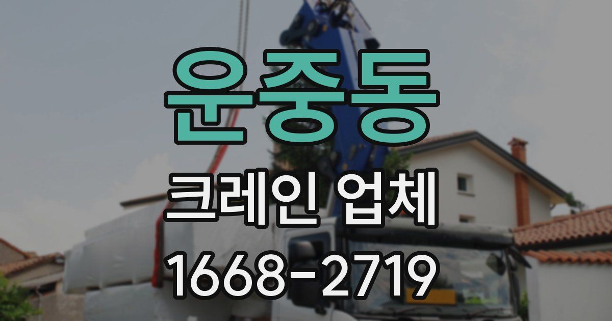운중동 크레인 업체