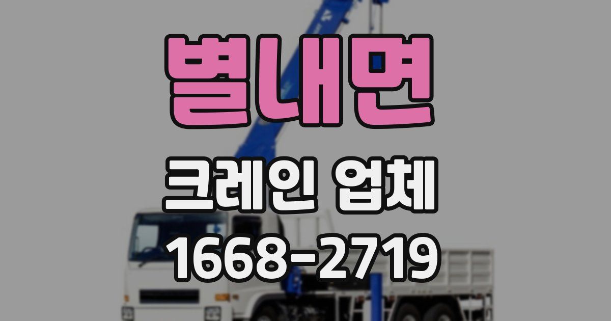 별내면 크레인 업체