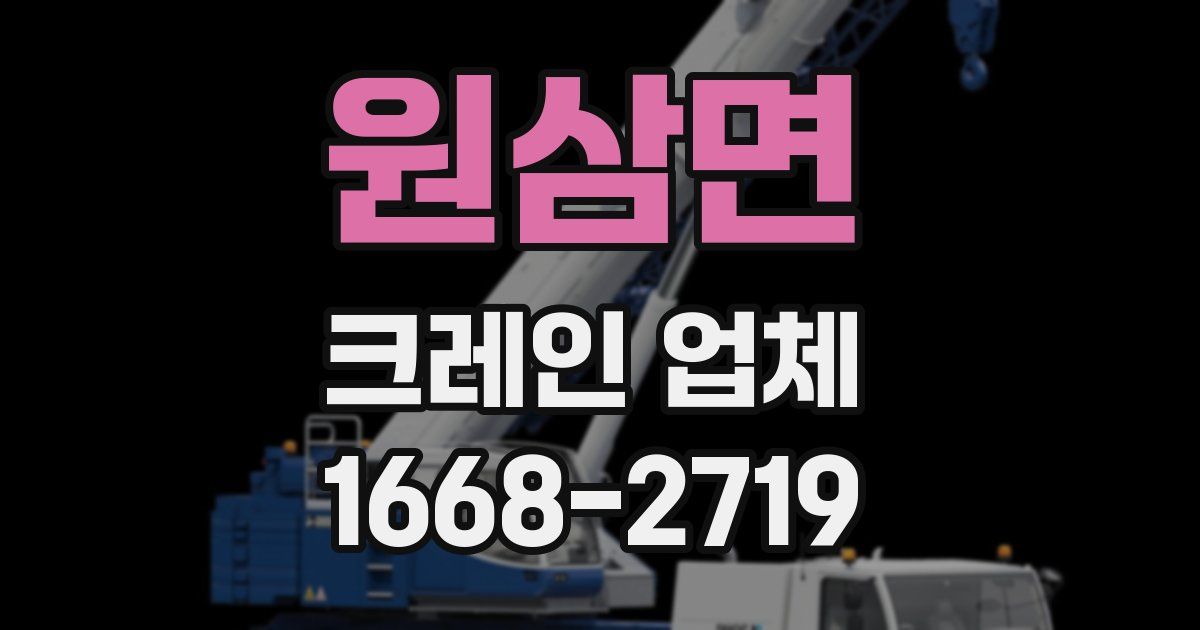 원삼면 크레인 업체